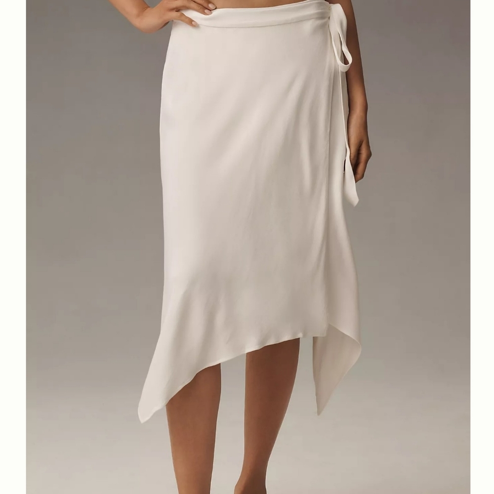 Anthropologie Silky Summer Beige Wrap skirt, new w/ tags, XXS